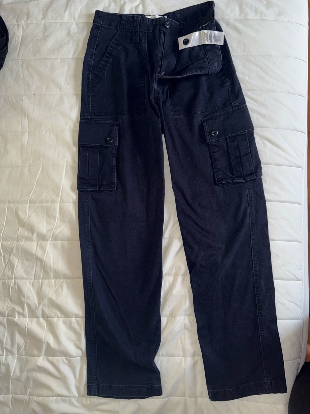 twik Black Straight-Leg Cargo Pants